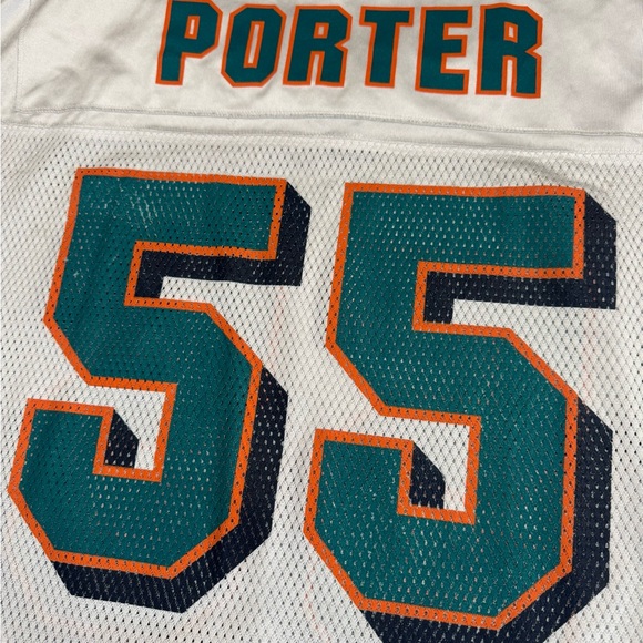 Reebok Miami Dolphins Joey Porter #55 NFL Away White Jersey Adult XL - Picture 8 of 8